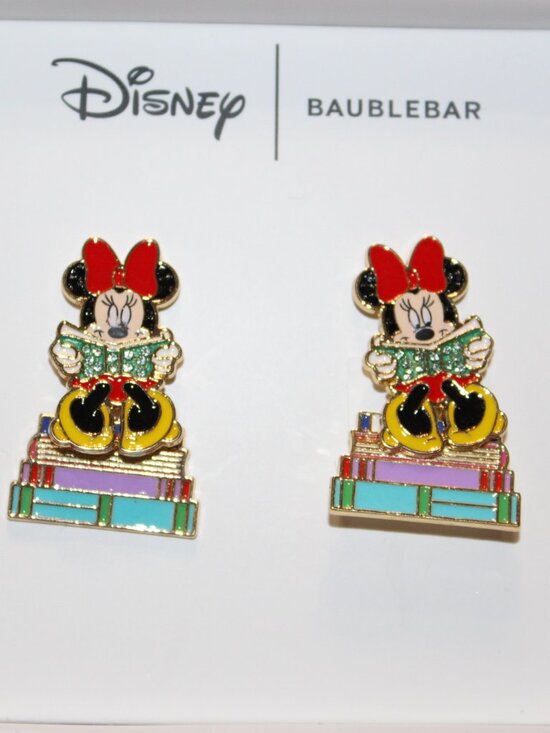 BaubleBar Jewelry - NWT BaubleBar Minnie Mouse reading drop earrings  CUTE!
